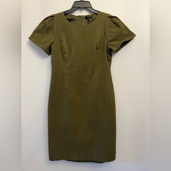 J. CREW Gathered Sleeve Stretch Cotton Dress size 12 - Picture 1 of 4